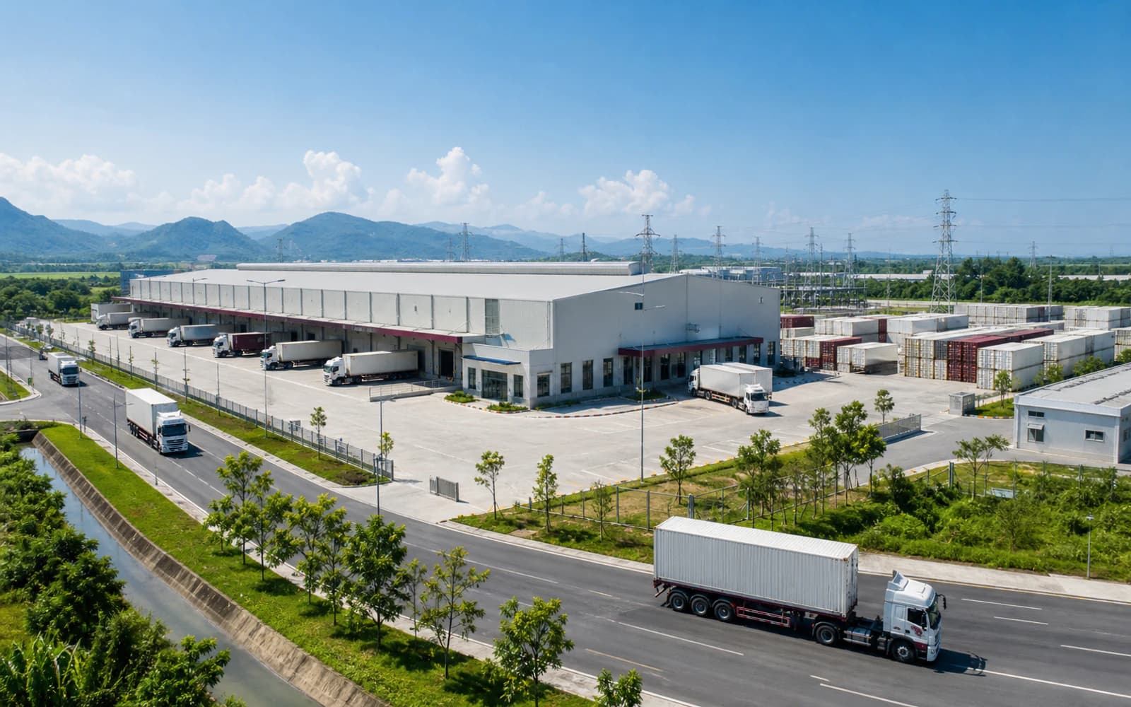 Trung tâm kho vận trong khu hạ tầng công nghiệp hiện đại